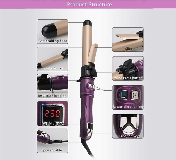 Electric 360° auto-rotated hair curler